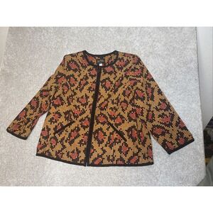 Bob Mackie Wearable Art‎ Zip Up  Jacket Size XL Geometric